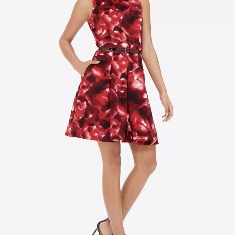 The Limited Eva Longoria Collection- Red and Black Halter A-Line Mini Dress.
